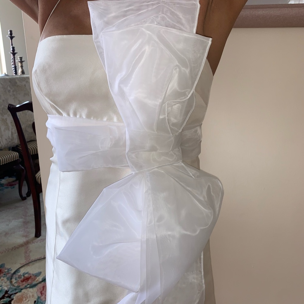 Dolce & Gabbana Ivory Silk Bow Tie Dress - Picture 5 of 5